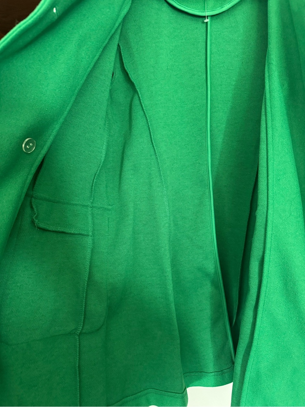 Haute Monde Bright Green Double-Breasted Pea Coat - Picture 6 of 7